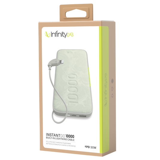 InstantGo 10000 Built-in Lightning Cable - White - 30W PD ultra-fast charging power bank - Detailshot 6 image number null